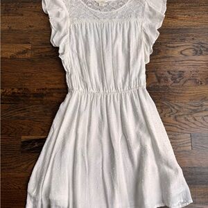 Aeropostale White Ruffle Sleeve Dress